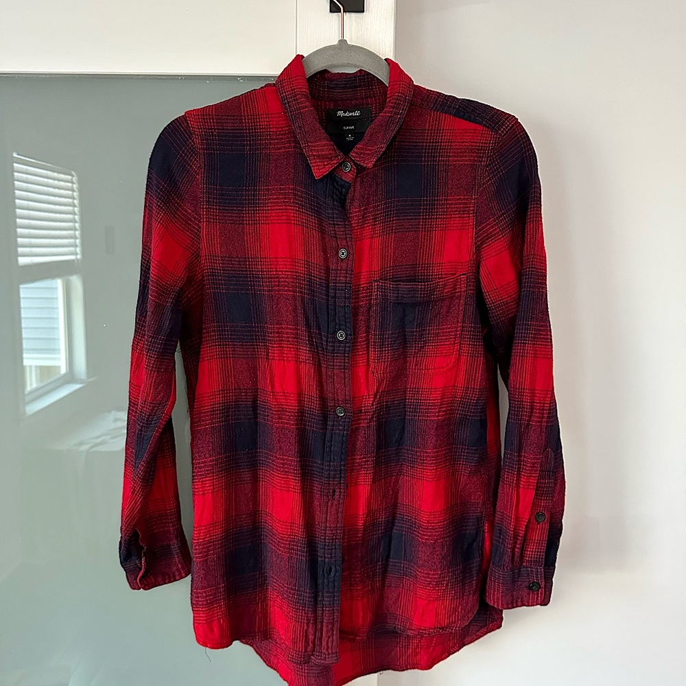 Madewell Red and Black Flannel Shirt